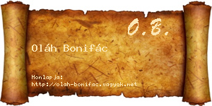Oláh Bonifác névjegykártya