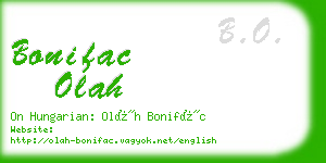 bonifac olah business card